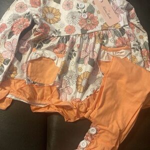 Melvies Kids Floral and Orange Matching Set